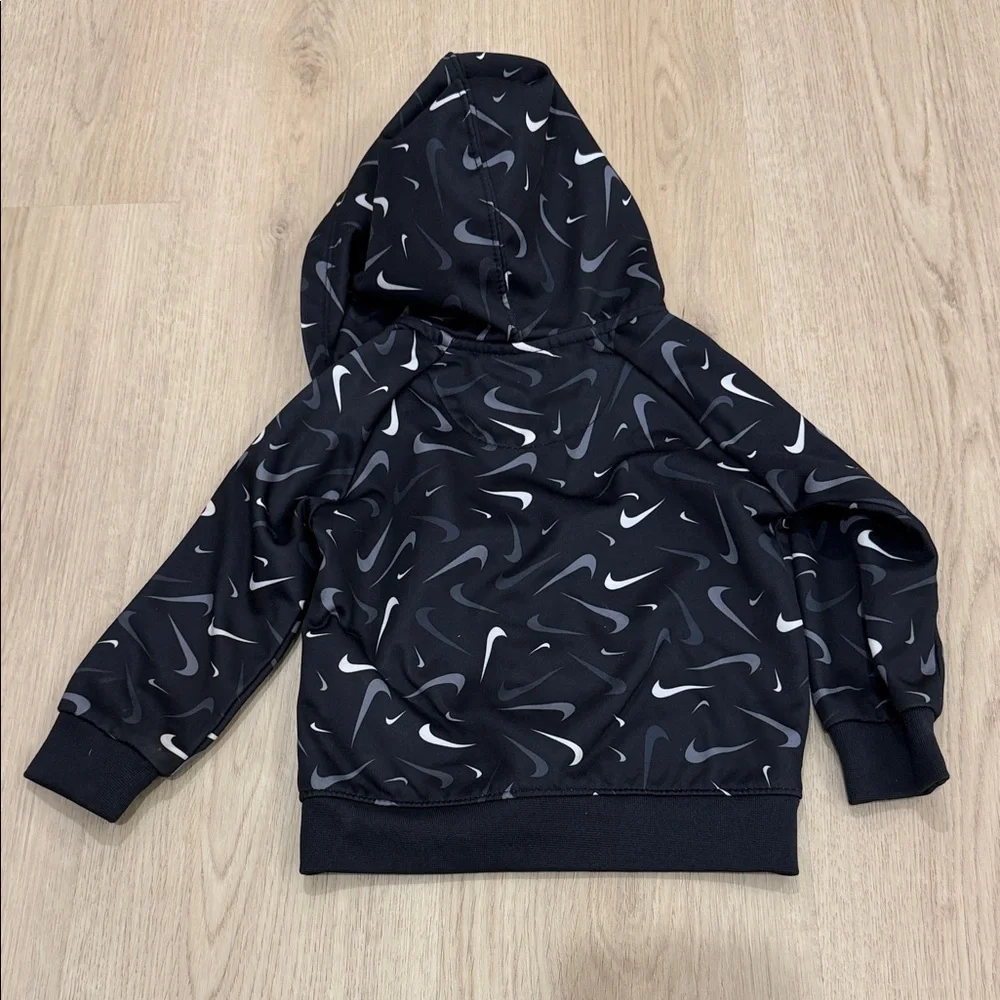 Nike 18 month Kids Black Hoodie with White and Neon Accents - Picture 5 of 5